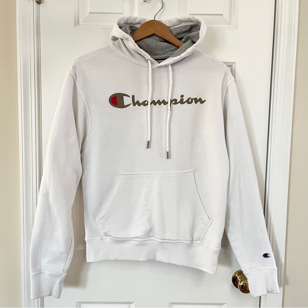 Men’s White Champion Hoodie. S